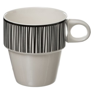 4 Mugs avec support Bohemia - Noir et blanc