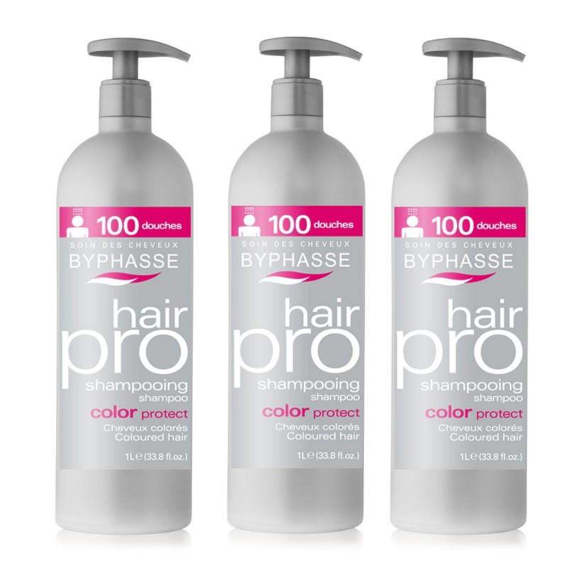 Lot de 3 - Shampooing Color Protect Hair Pro - Cheveux colorés - 1 L