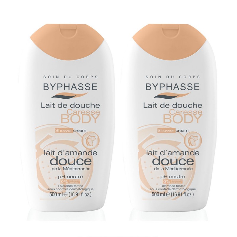 Lot de 2 - Lait de douche Caresse Amande Douce - Tous types de peaux - 500 ml