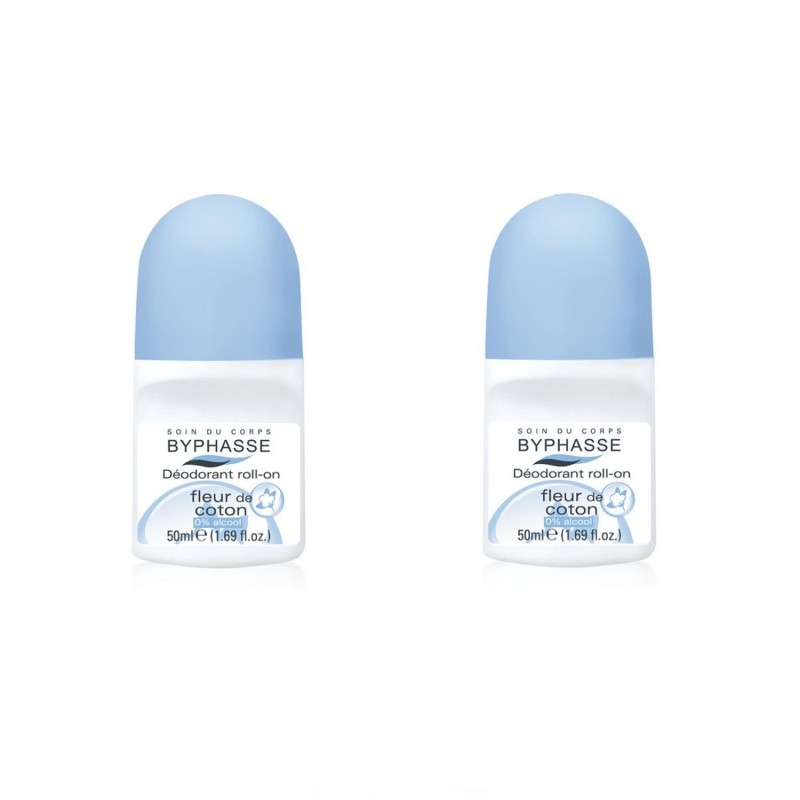 Lot de 2 - Déodorant Roll-On 24h - Fleur de coton - 50 ml