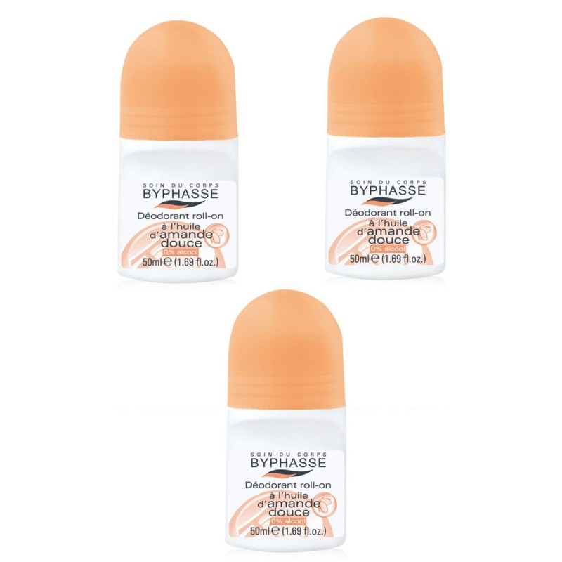 Lot de 3 - Déodorant Roll-On 24h - Huile d'Amande Douce - 50 ml