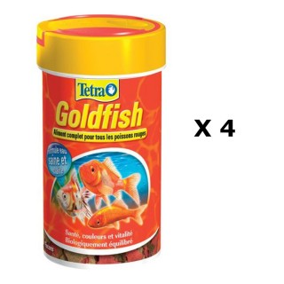 Lot de 4 - Nourriture Poissons rouges et d'eau froide Tetra Goldfish - 100 ml