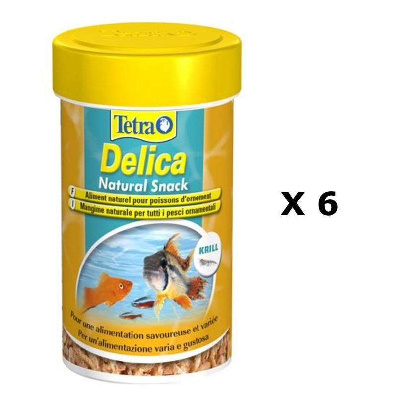 Lot de 6 - Complément d'alimentation Poissons d'ornement Tetra Delica Krill - 100 ml