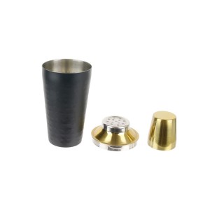 Shaker martelé inox - 50 cl - Noir et doré