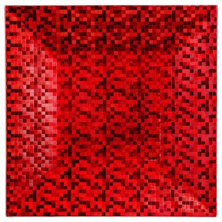 Lot de 6 - Assiette de présentation Pixel - Vaiselle de Noël - Rouge