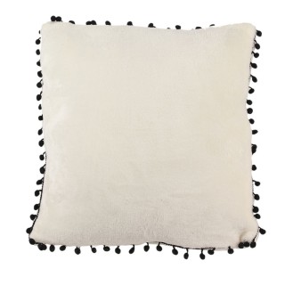 Coussin douceur Pompons - L. 40 x l. 40 cm - Ecru