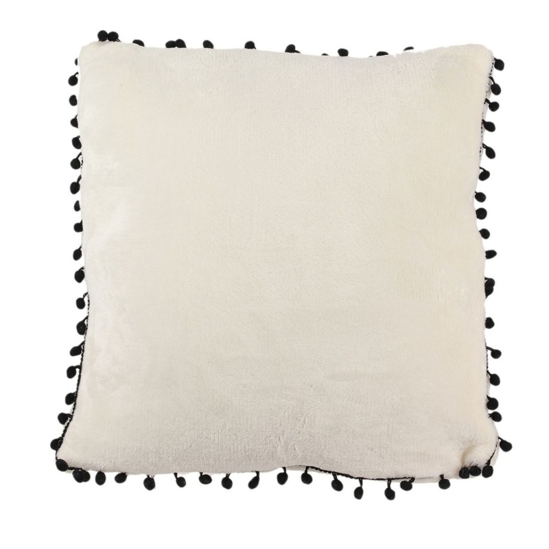 Coussin douceur Pompons - L. 40 x l. 40 cm - Ecru