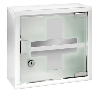 Armoire à pharmacie en Inox - L. 25 x l. 25 cm - Blanc