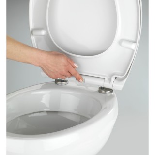 Abattant WC Easy-Close - Abaissement automatique - Duroplast - Blanc