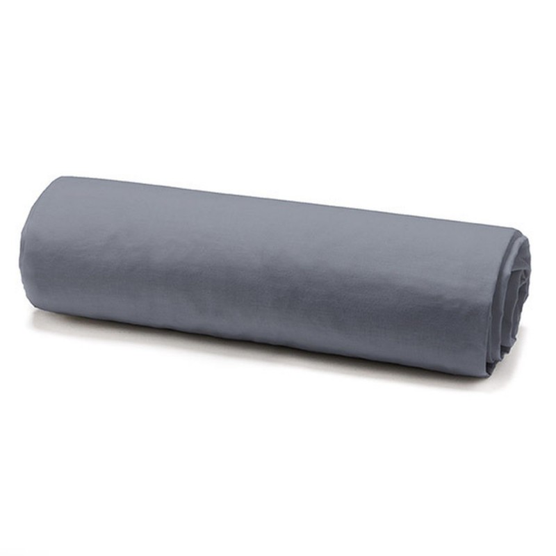 Drap housse Canon de fusil - 100% coton 57 fils - 90 x 190 cm - Gris foncé