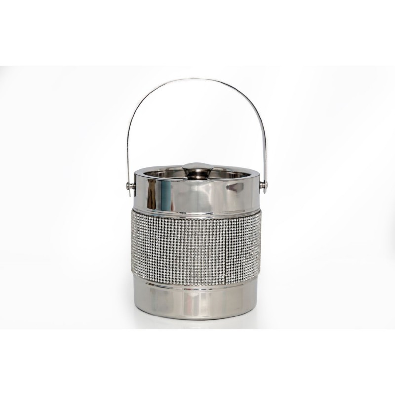 Seau à glace en acier Strass - Diam. 16 cm - Argent Seau à glace en acier Strass - Diam. 16 cm - Argent