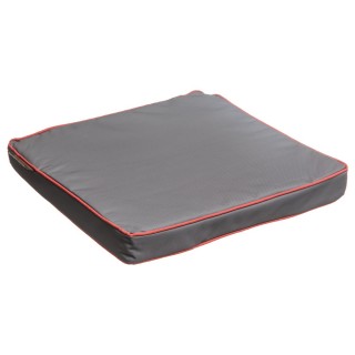 Galette de chaise Piping - 40 x 40 cm - Gris et corail