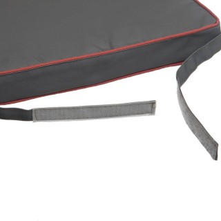 Galette de chaise Piping - 40 x 40 cm - Gris et corail