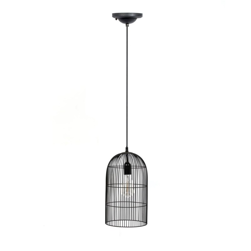 Suspension luminaire en métal filaire Cage - Diam. 20 cm - Noir