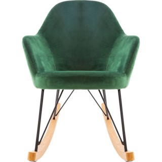 Rocking chair en velours Ewan - Vert