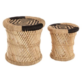 2 Tables gigognes en bambou Nomade - Noir
