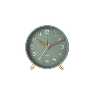 Horloge réveil en métal Lofty - Diam. 11 cm - Vert