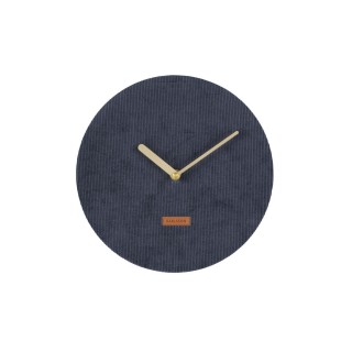 Horloge murale en velours côtelé Corduroy - Diam. 25 cm - Bleu foncé