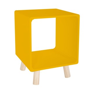 2 Tables de chevet Moderne - L. 35 x l. 35 cm - Jaune moutarde