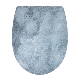 Abattant WC effet marbre Cement - Abaissement automatique - Thermoplast - Gris