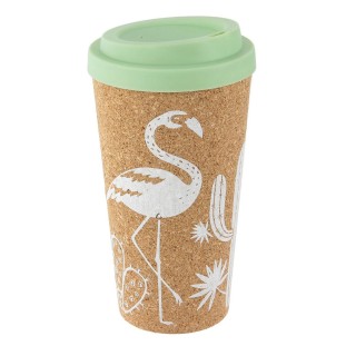 Mug de transport en liège Exotic - 450 ml - Vert d'eau