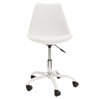 Chaise de bureau à roulettes design Kiruna - Blanc