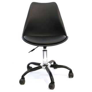Chaise de bureau à roulettes design Kiruna - Noir