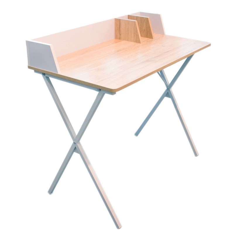 Bureau industriel Brice - L. 90 x l. 84 cm - Blanc
