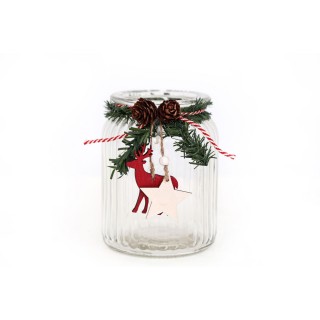 Lumignon de Noël en verre Forest Tradi - Rouge