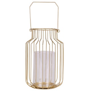 Lanterne ronde design métal Gold Home - Doré