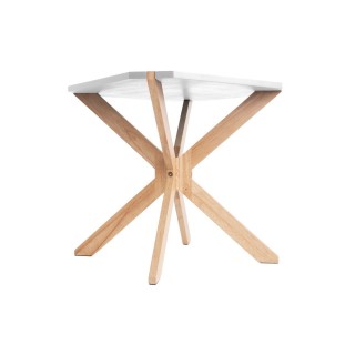 Table d'appoint scandinave en bois Miste - L. 60 x H. 40 cm - Blanc