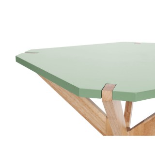 Table d'appoint scandinave en bois Miste - L. 60 x H. 40 cm - Vert d'eau