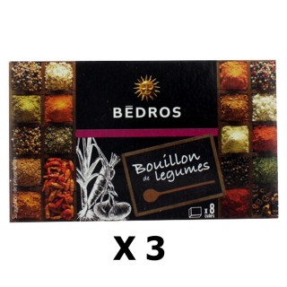 Lot 3x Bouillon de légumes - Bedros - 8 cubes - paquet 80g