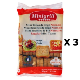 Lot 3x Mini biscottes au blé - Minigrill - sachet 90g