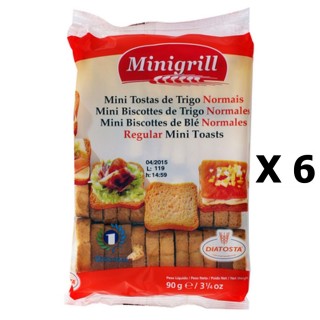 Lot 6x Mini biscottes au blé - Minigrill - sachet 90g