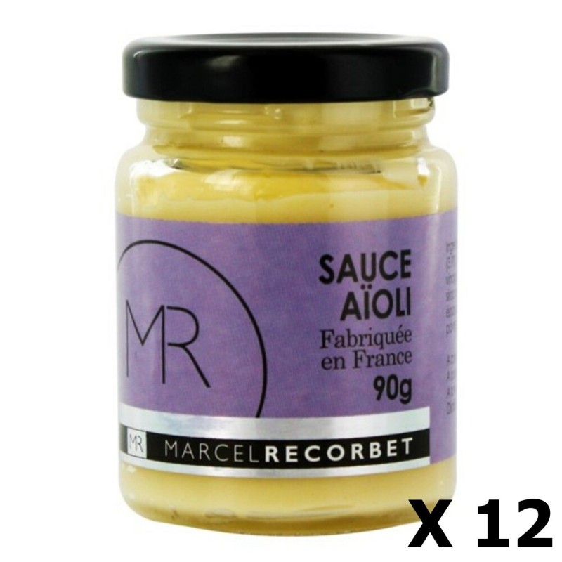 Lot 12x Sauce aïoli  - Fabriquée en France - MR -  pot 90g