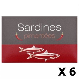 Lot 6x Sardines pimentées - Maroc - conserve 125g
