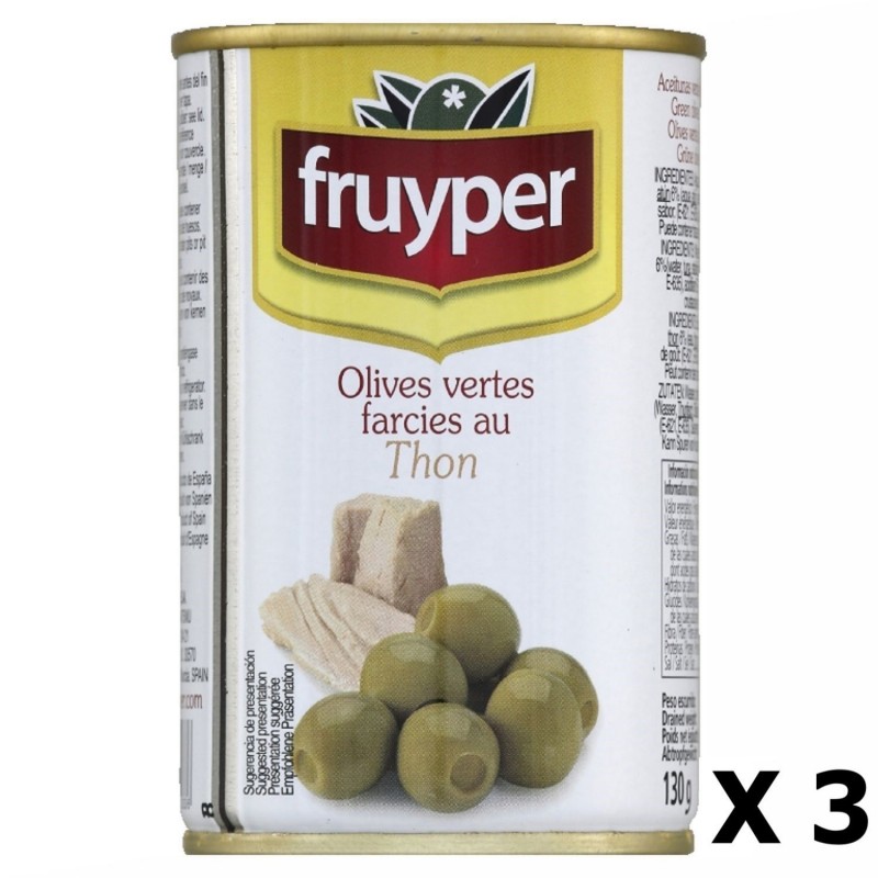 Lot 3x Olives farcies au thon  - Fruyper - boite 130g