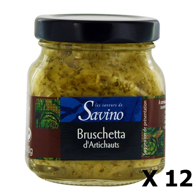 Lot 12x Bruschetta d'artichauts - Les Saveurs de Savino - pot 140g