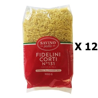 Lot 12x Pâtes Fidelini Corti n°131 pqt 500g  - Savino Pasta - paquet 500g