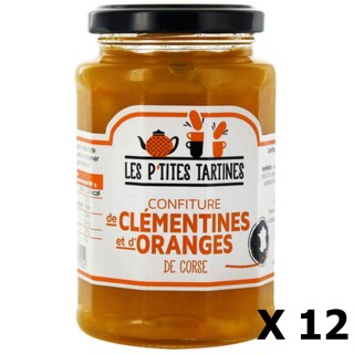 Lot 12x Confiture d'oranges de Corse et clémentine - Les P'tites Tartines - pot 315g