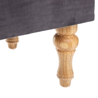 Banc en velours avec coffre Hiver - L. 102 x H. 41 cm - Gris