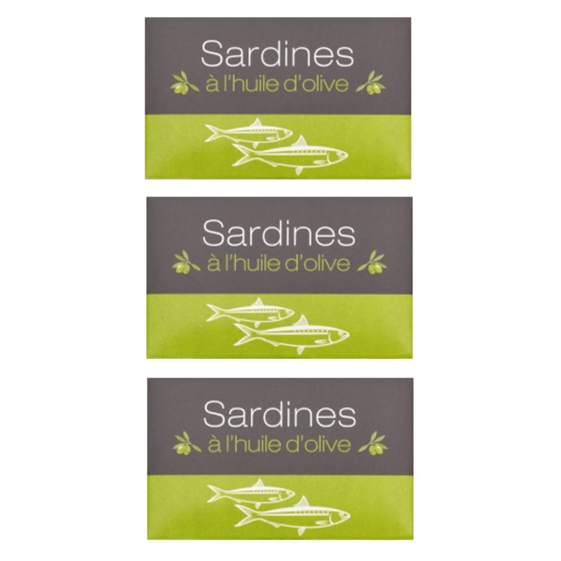 Lot 3x Sardines à l'huile olive - Maroc - conserve 125g