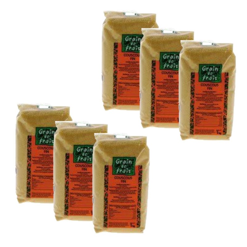 Lot 6x Couscous fin - Grain de Frais - paquet 1kg