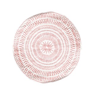 Tapis de déco extérieur ethnique Laura - Diam. 150 cm - Marron terracotta