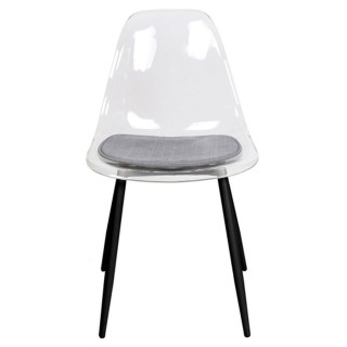 Chaise design transparent Lilia - Noir