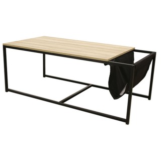 Table basse design avec porte-revues Nate - L. 112 x H. 45 - Noir