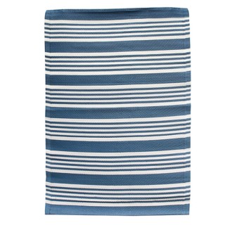 Tapis de déco extérieur design Azura - L. 120 x l. 180 cm - Bleu foncé