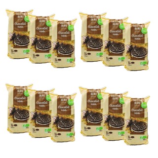 Lot 12x Galettes de riz chocolat noir BIO - paquet 100g