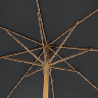 Parasol droit rond en bambou Tinaei - Diam. 300 cm - Gris ardoise